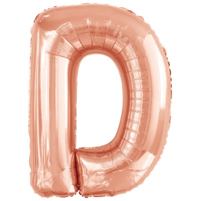 Fóliový balón písmeno D zlato ružové