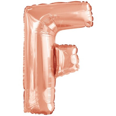 Fóliový balón písmeno F zlato ružové