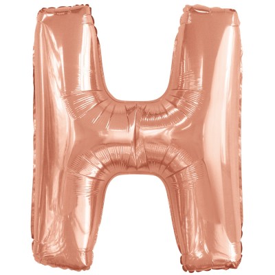 Fóliový balón písmeno H zlato ružové