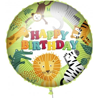 Fóliový balón Happy B-Day safari