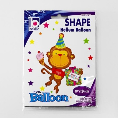 Fóliový balón mega supershape Opička Happy B-Day