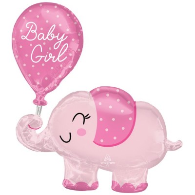 Fóliový balón supershape sloník s balónom Baby Girl
