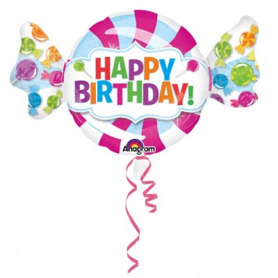 Fóliový balón supershape cukrík Happy B-Day