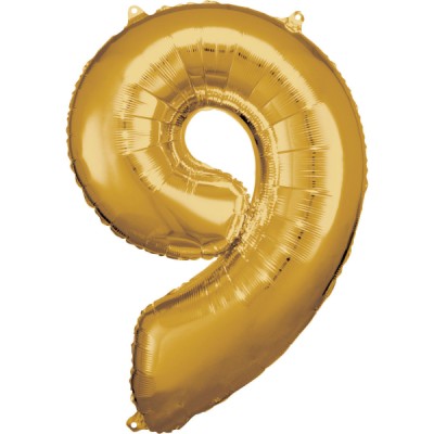 Fóliový balón 9 zlatý