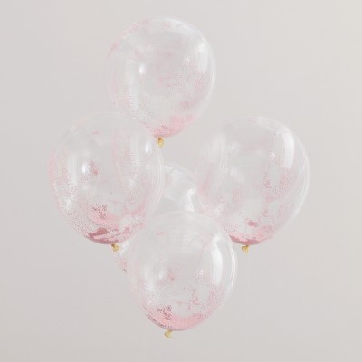 Latexové balóny s guľôčkovými ružovými konfetami