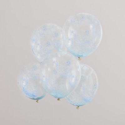 Latexové balóny s guľôčkovými modrými konfetami