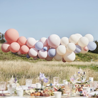 Balónová dekoračná sada oblúk pastelový mix