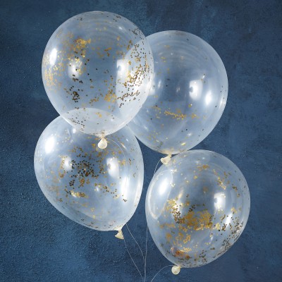 Latexové balóny s konfetami zlaté hviezdy