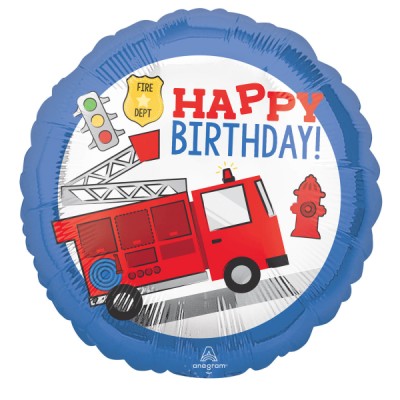 Fóliový balón požiarnické auto Happy B-Day