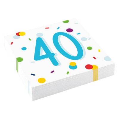 Servítky konfetové 40 narodeniny