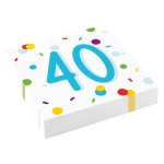 Servítky konfetové 40 narodeniny