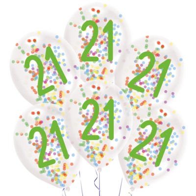 Latexové balóny konfetové 21 narodeniny