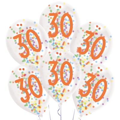 Latexové balóny konfetové 30 narodeniny