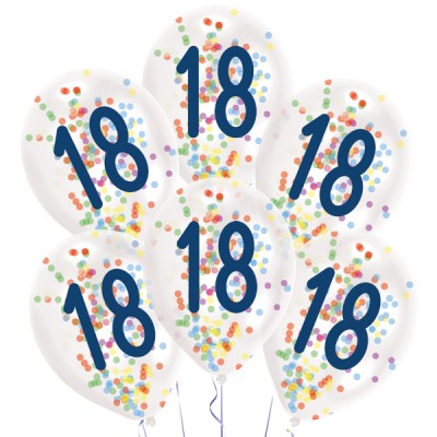 Latexové balóny konfetové 18 narodeniny