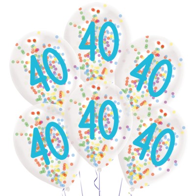 Latexové balóny konfetové 40 narodeniny