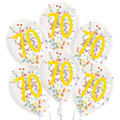 Latexové balóny konfetové 70 narodeniny
