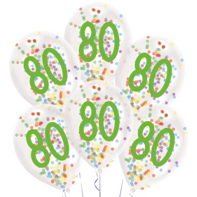 Latexové balóny konfetové 80 narodeniny