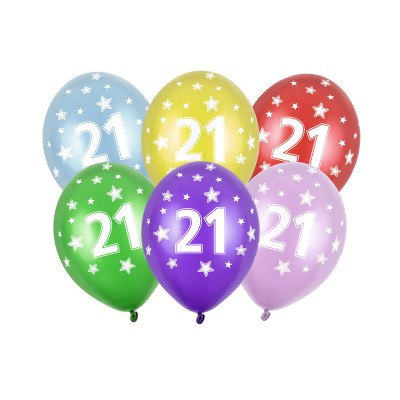 Latexové balóny mix farieb 21 narodeniny