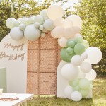 Balónová dekoračná sada oblúk mix zelenej , bielej a telovej farby