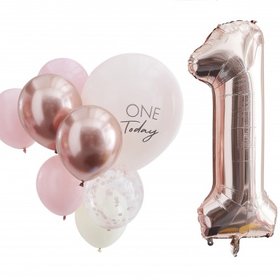 Balónová buketa 1 narodeniny dievčatko
