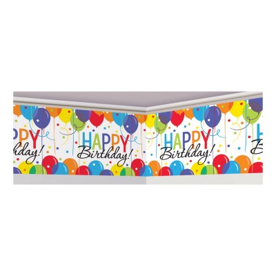 Dekorácia na stenu Happy B-Day farebné balóny