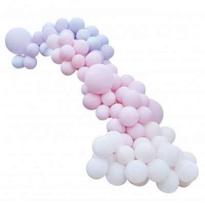 Balónová dekoračná sada oblúk svetloružová, orgovánová a fialová