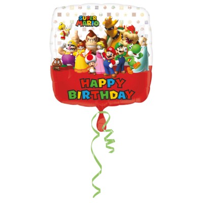 Fóliový balón Super Mario Happy B-Day