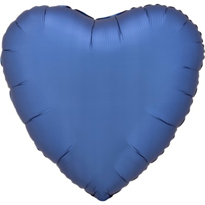 Fóliový balón Satin Luxe srdce azúrovo modré