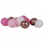 Latexové dekoračné balóny mix ružovej, zlato ružová a biela farba