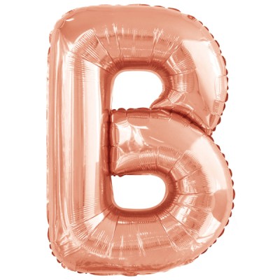 Fóliový balón písmeno B zlato ružové