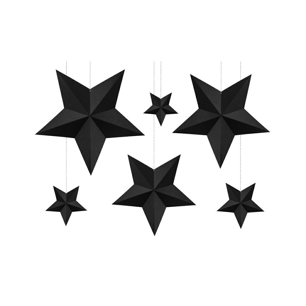 Visiaca dekorácia čierne hviezdy 3D