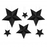 Visiaca dekorácia čierne hviezdy 3D