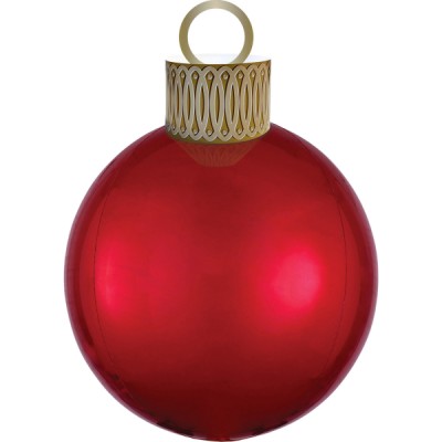 Fóliový balón Orbz vianočná guľa červená