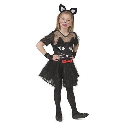 Dievčenský kostým Mačka čierna veľkosť 116