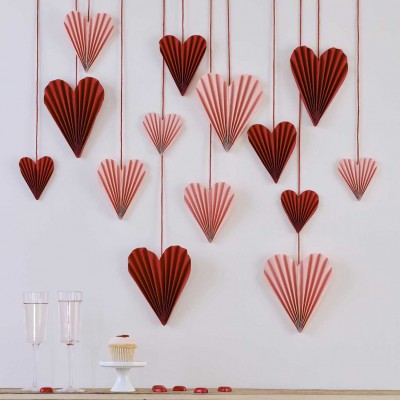 Valentínske rozetky v tvare srdca